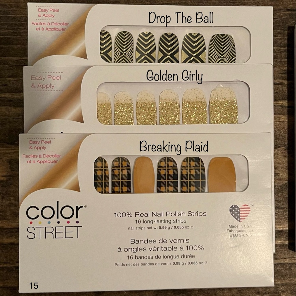NWT 3 Retired Color Street Nail Polish Strips!